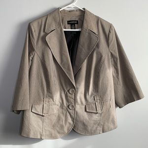 Lane Bryant Blazer black, tan and white